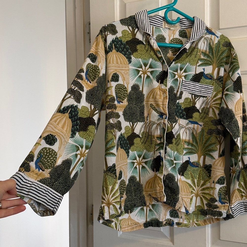 Women’s Aurobelle Ibiza Pajama Top Peacock Motif, Small/Medium